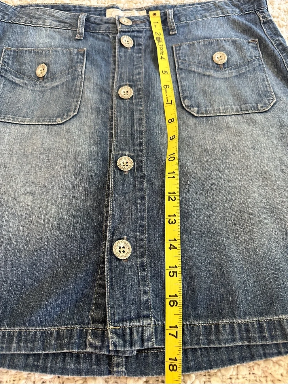 Levi's 100% Cotton Lightweight Button-Front Denim Skirt